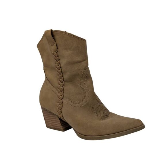 DV Dolce Vita 8.5 Tan Koolson Western Booties Camel Boho Cowboy Boots - Picture 3 of 11